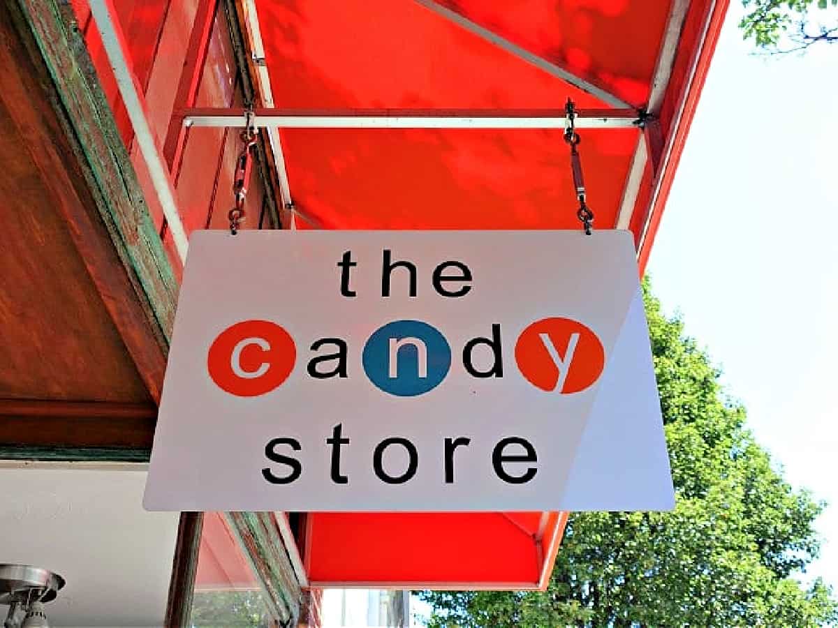 The Candy Store sign.