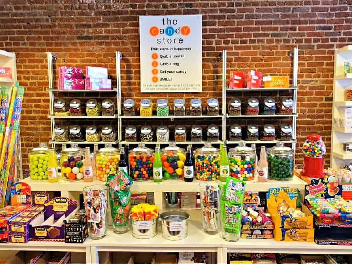 Candy on display.