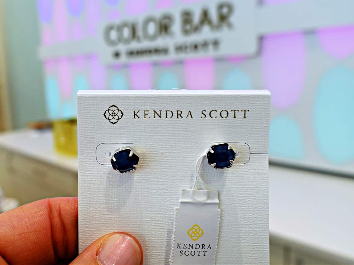 Blue gemstone earrings.