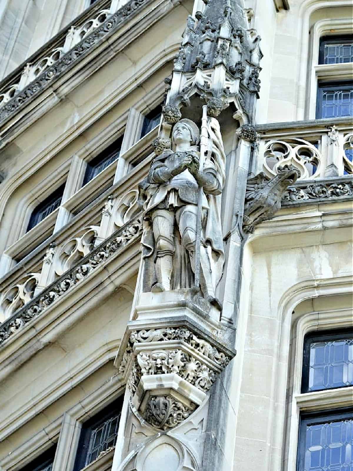 Biltmore Estate - America's Castle Ornate stone sculptures decorating the facade of the Biltmore mansion.