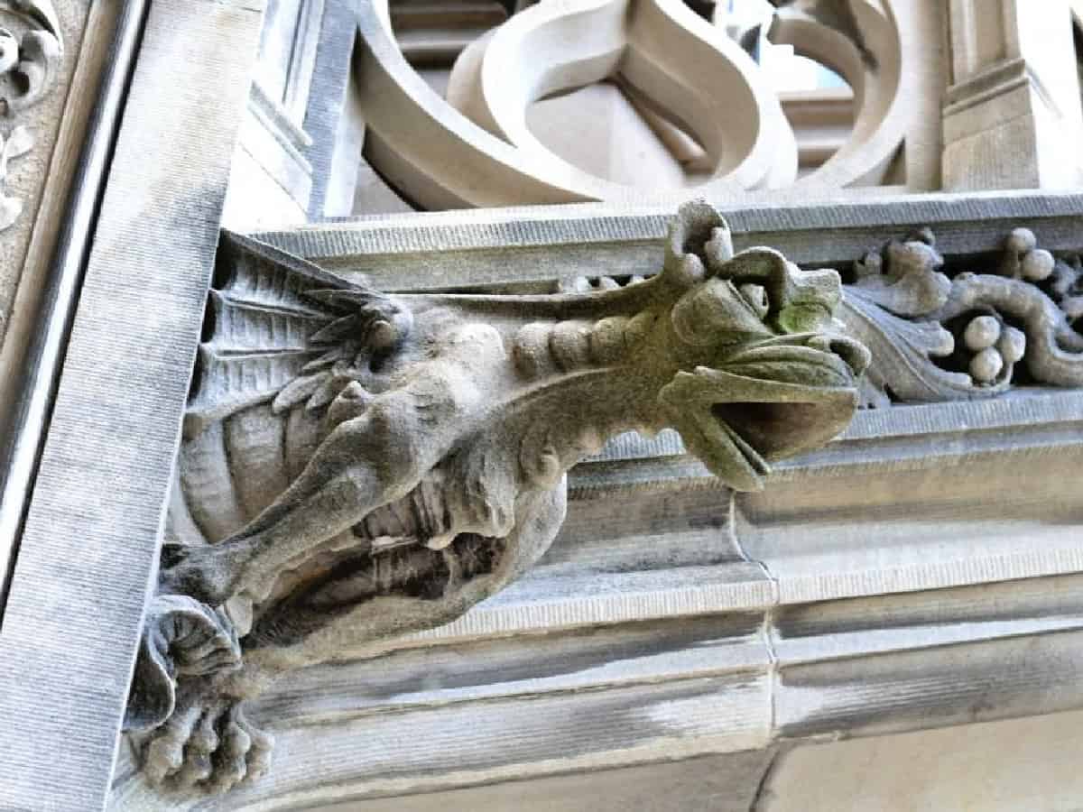Biltmore Estate - America's Castle Historic gargoyle perched on the Biltmore Estate exterior.