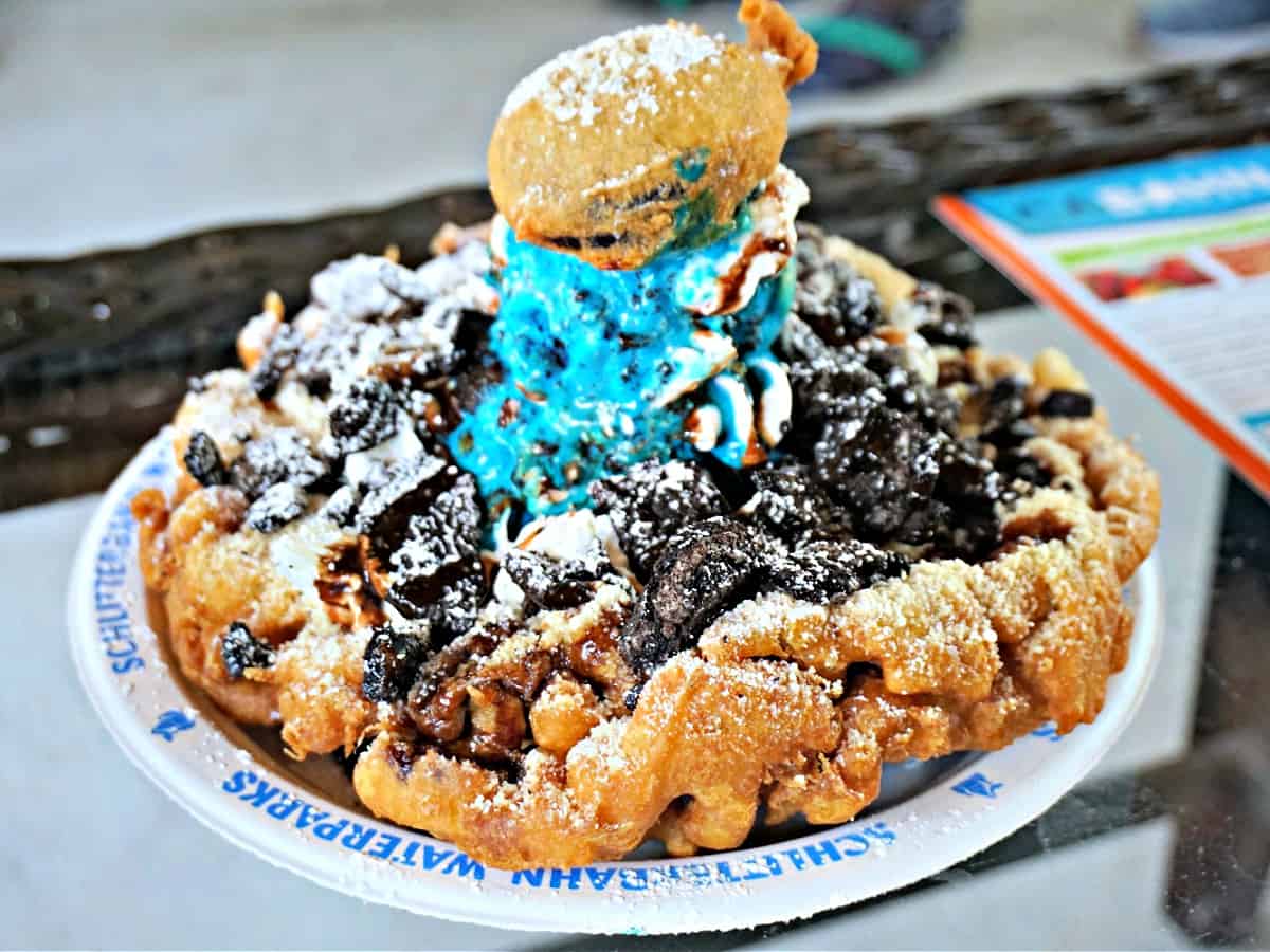 Schlitterbahn - The World's Best Water Park Cookie Blaster funnel cake.