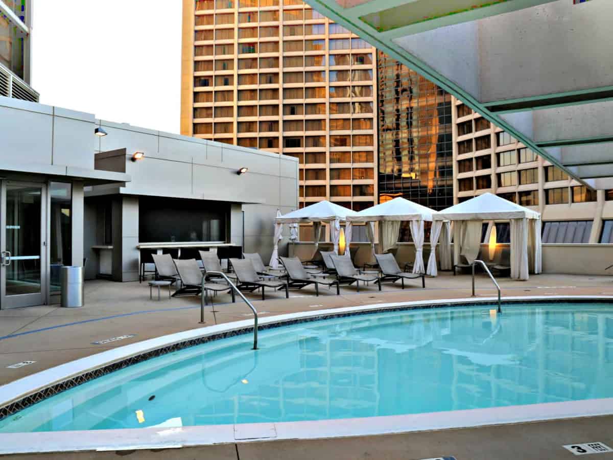 The Atlanta Marriott Marquis #Atlanta #Marriott Outdoor pool at a hotel in downtown Atlanta.