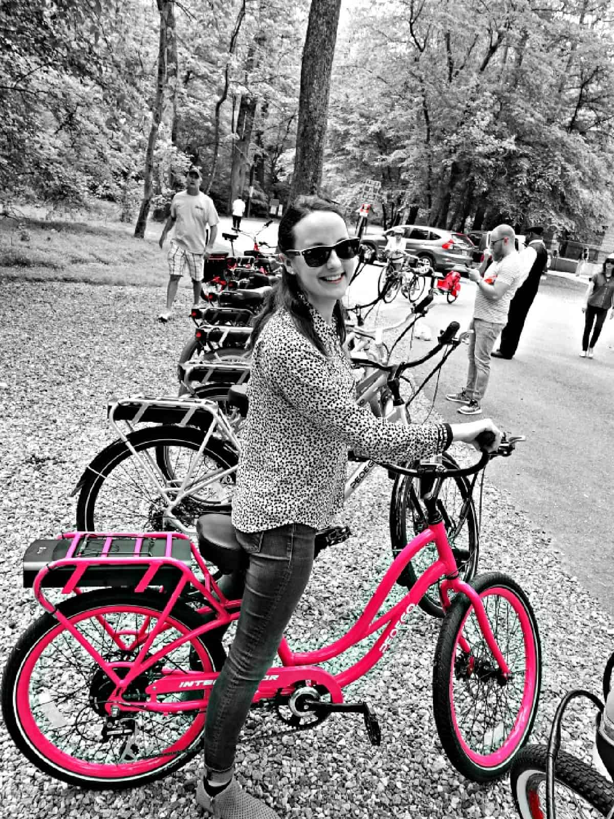 Woman on a Pedego Bike.