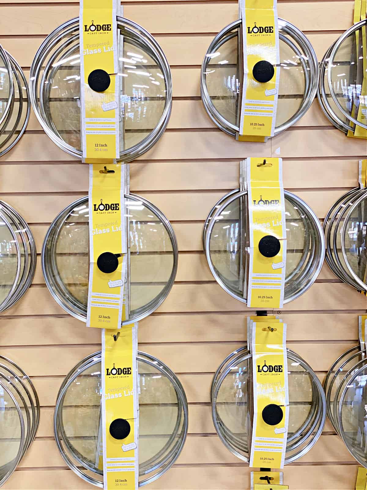 Glass lids for cast iron skillets.