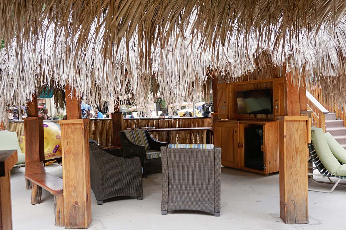 Schlitterbahn - The World's Best Water Park Deluxe cabana at Schlitterbahn in New Braunfels, Texas.