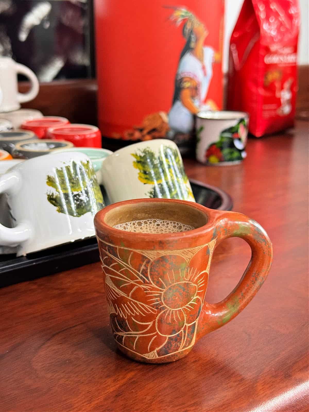 Small mug of hot chocolate.