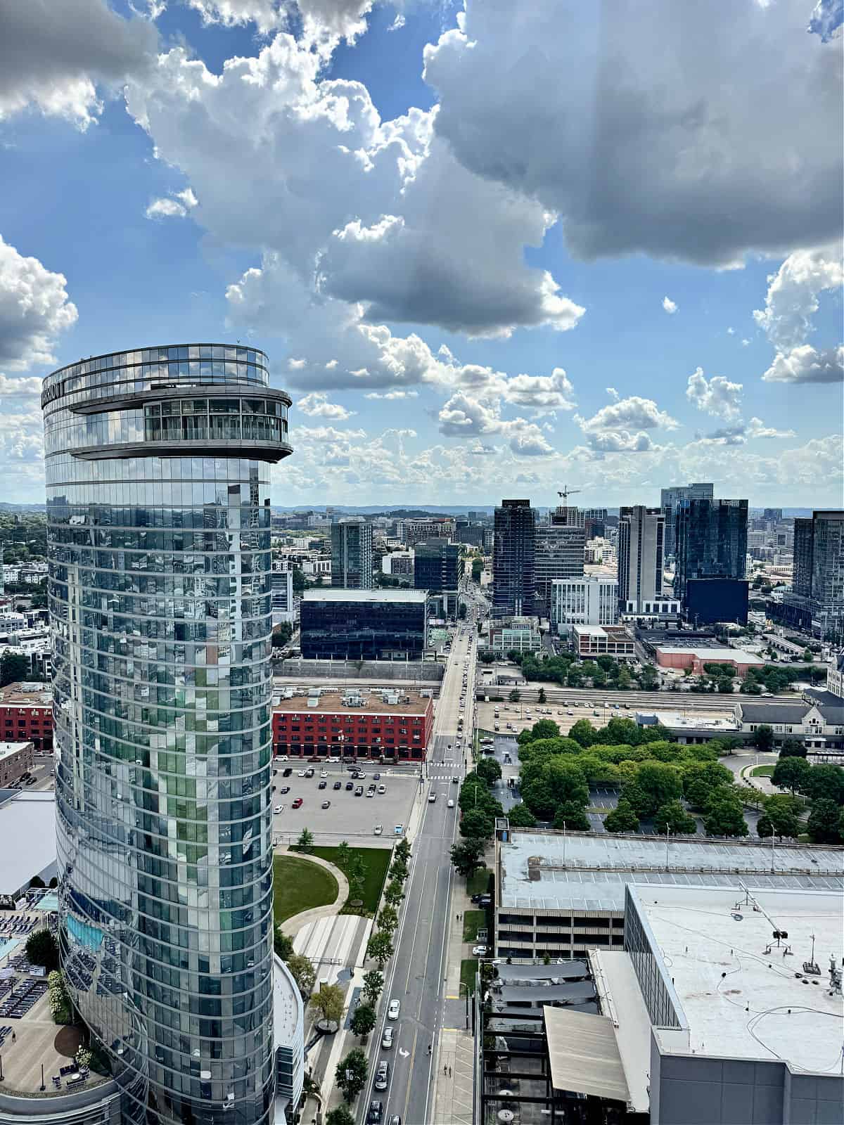 View of downtown Nashville taken from atop a 30-story building.