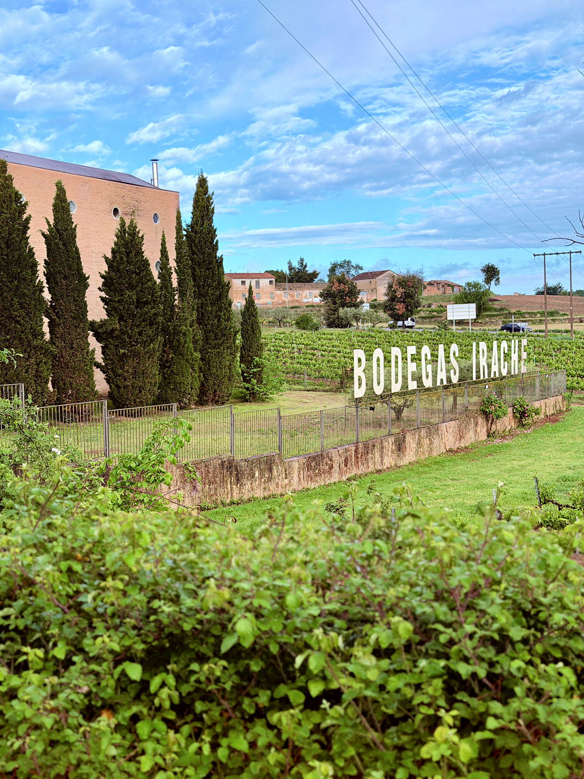 Bodegas Irache winery and vineyards along the Camino de Santiago in Navarra, Spain.
