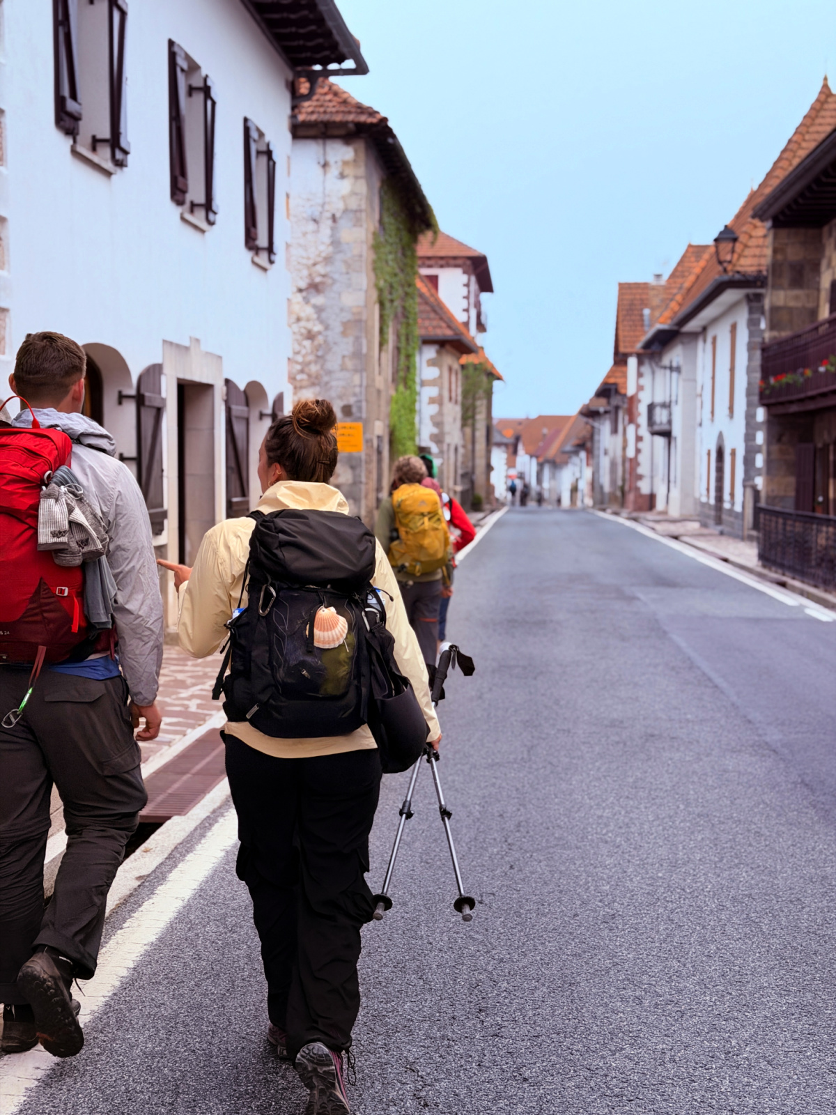 Camino de Santiago route passing through the village of Burguete, Spain.