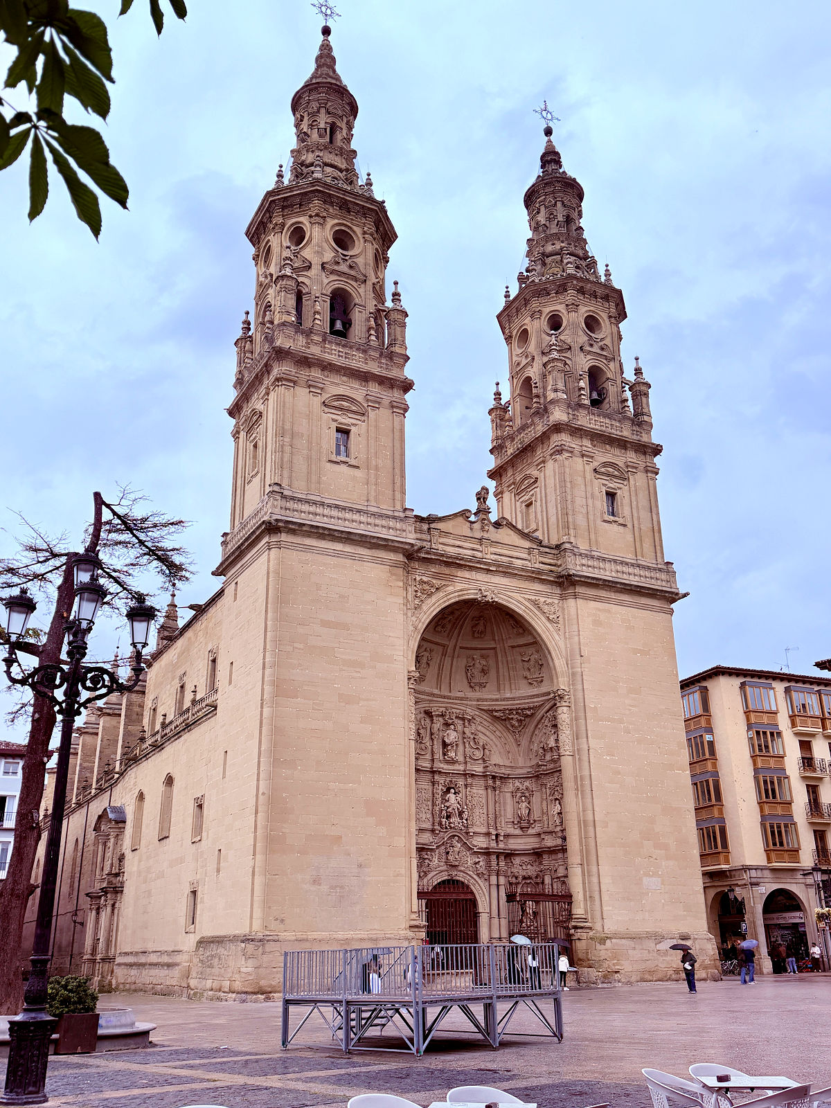 Twin towers of the Concatedral de Santa María de la Redonda in Logroño.