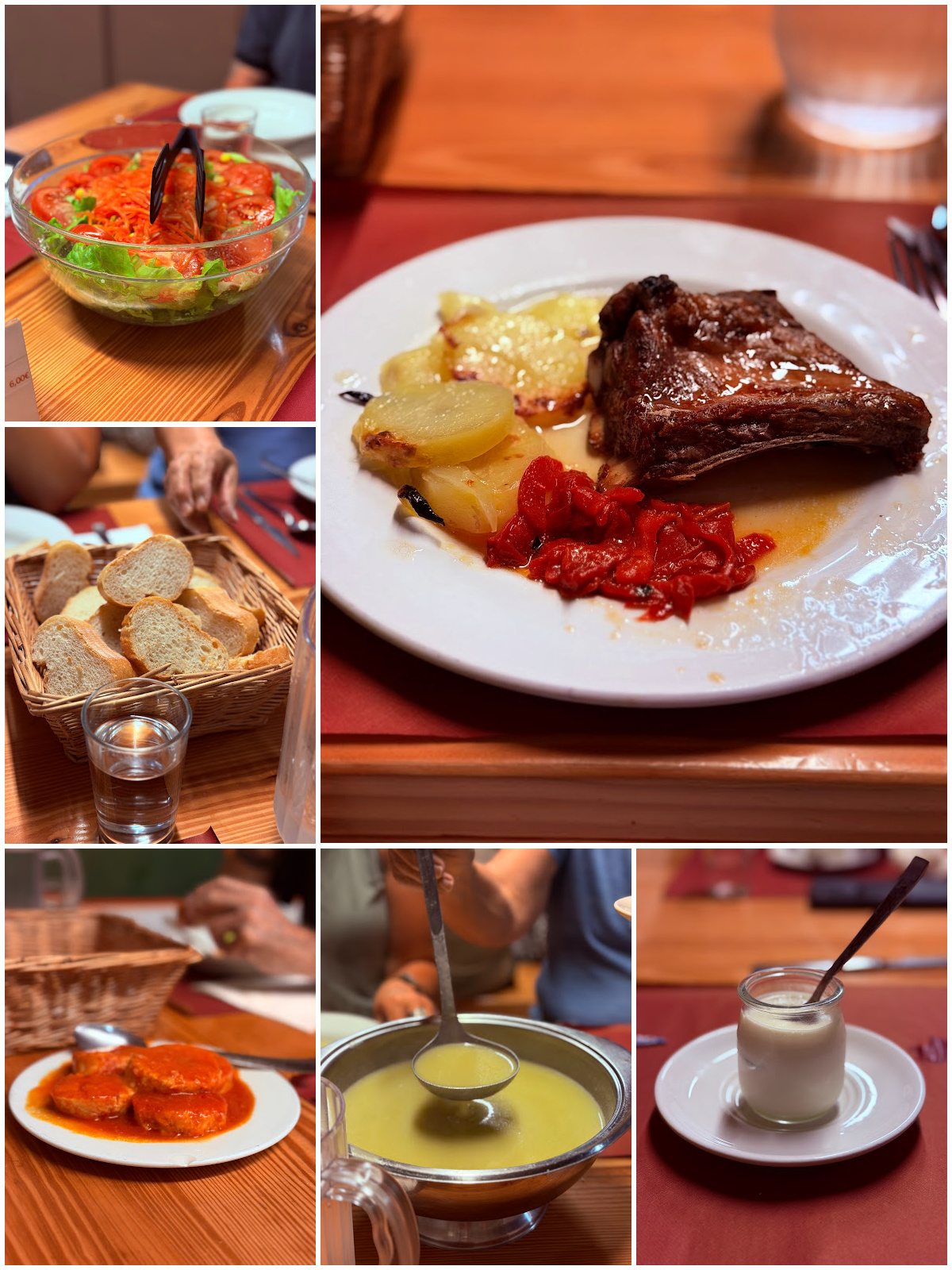 Pilgrim dinner served after a day of walking the Camino de Santiago.