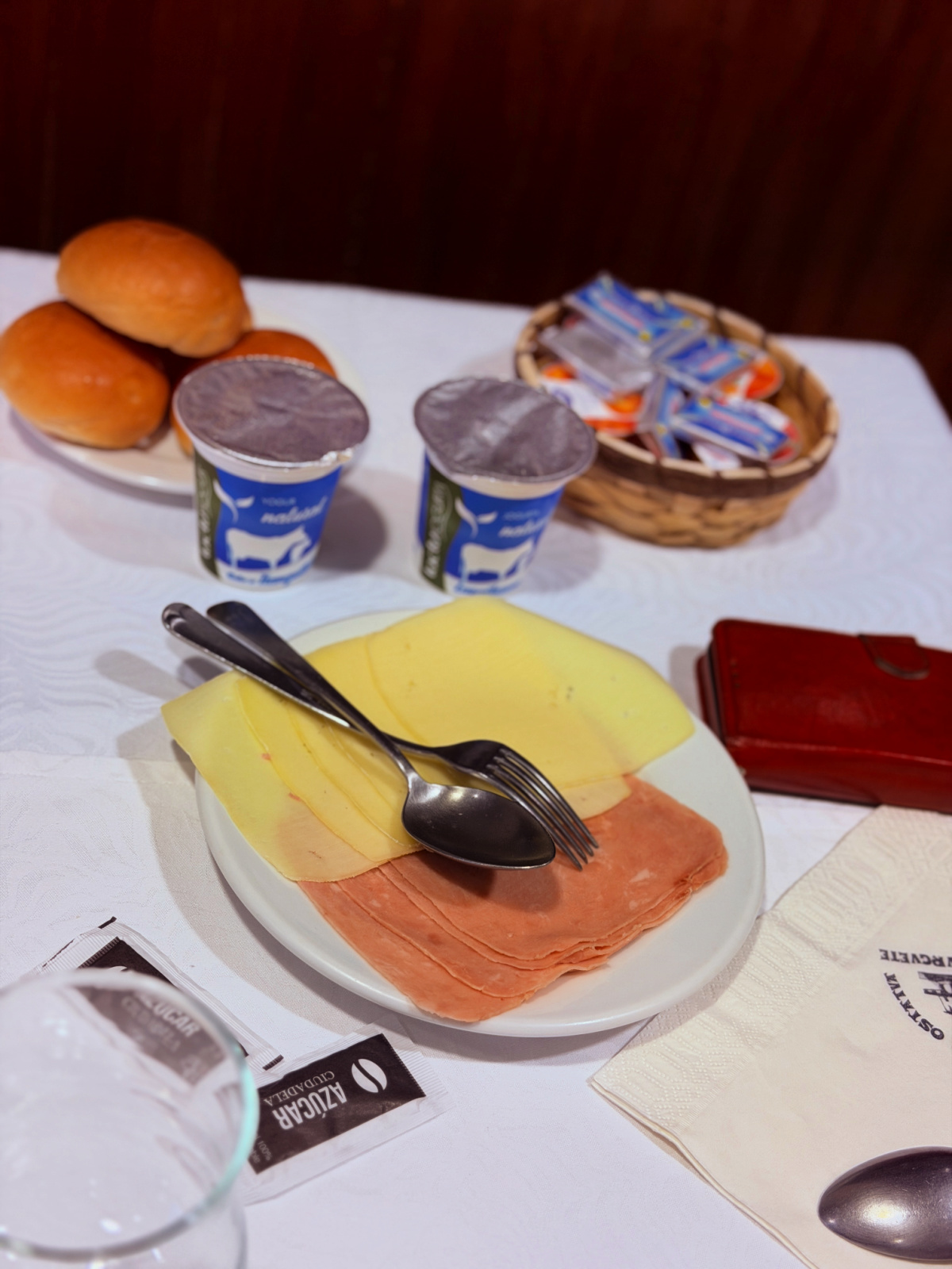 Spanish breakfast served before a day of walking the Camino.