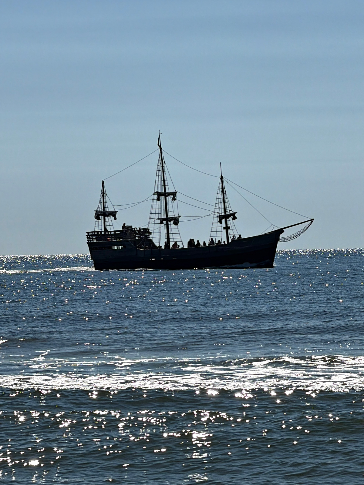 Pirate ship cruise sailing in the Gulf of Mexico off Orange Beach.